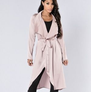 Fashion Nova Silk Trench with tie
